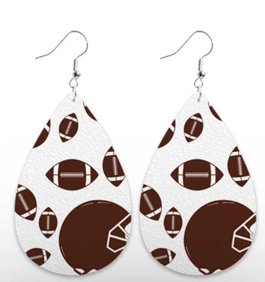 DISTRESSED FOOTBALL EARRINGS