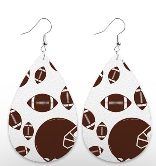 DISTRESSED FOOTBALL EARRINGS