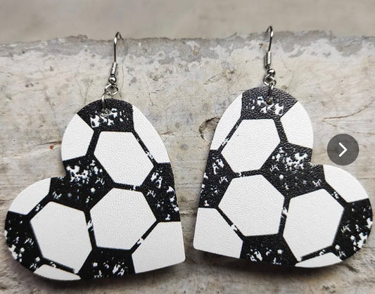 HEART SHAPED SOCCER EARRINGS
