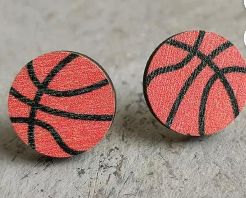 BASKETBALL STUD EARRINGS