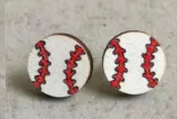 BASEBALL STUD EARRINGS