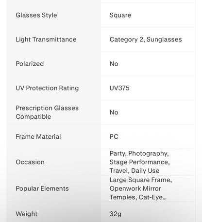 Red Cat Eye Sunglasses