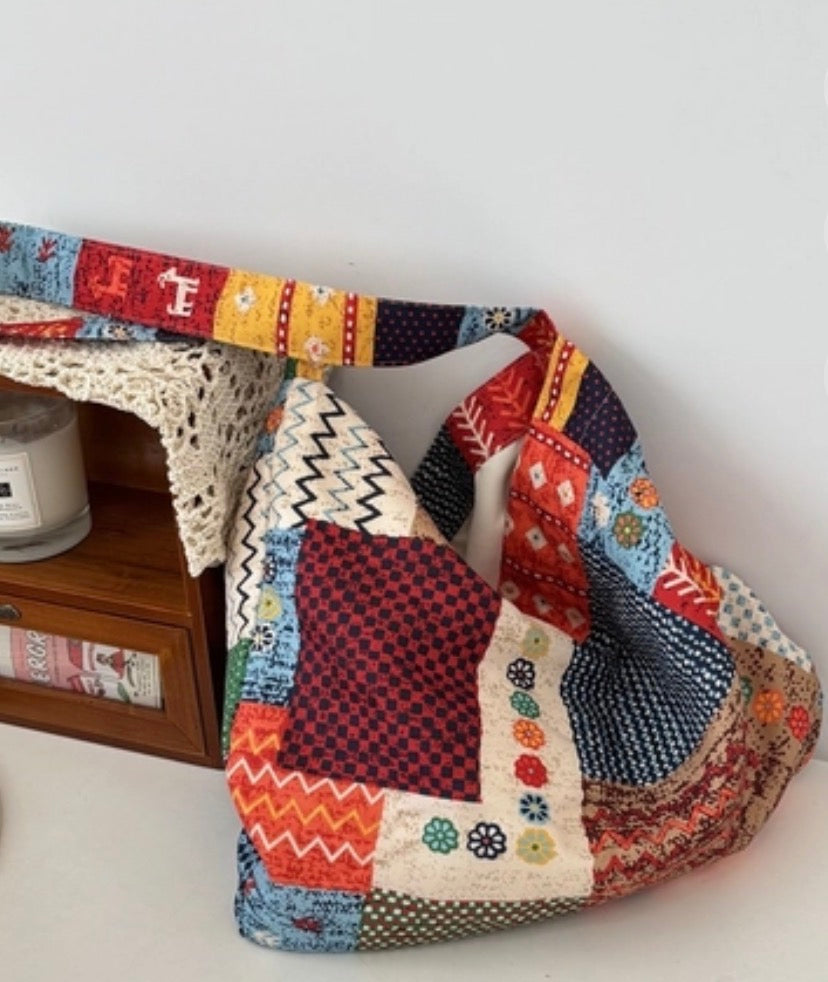 Vintage Patchwork Tote Bag