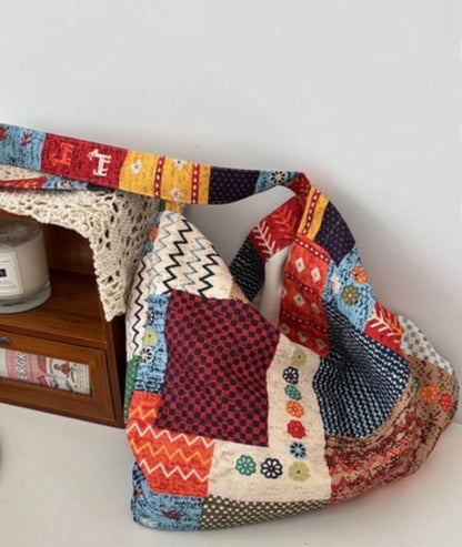Vintage Patchwork Tote Bag
