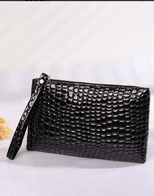 Crocodile Pattern Clutch Bag