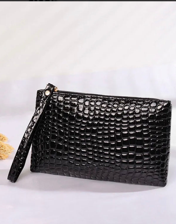 Crocodile Pattern Clutch Bag