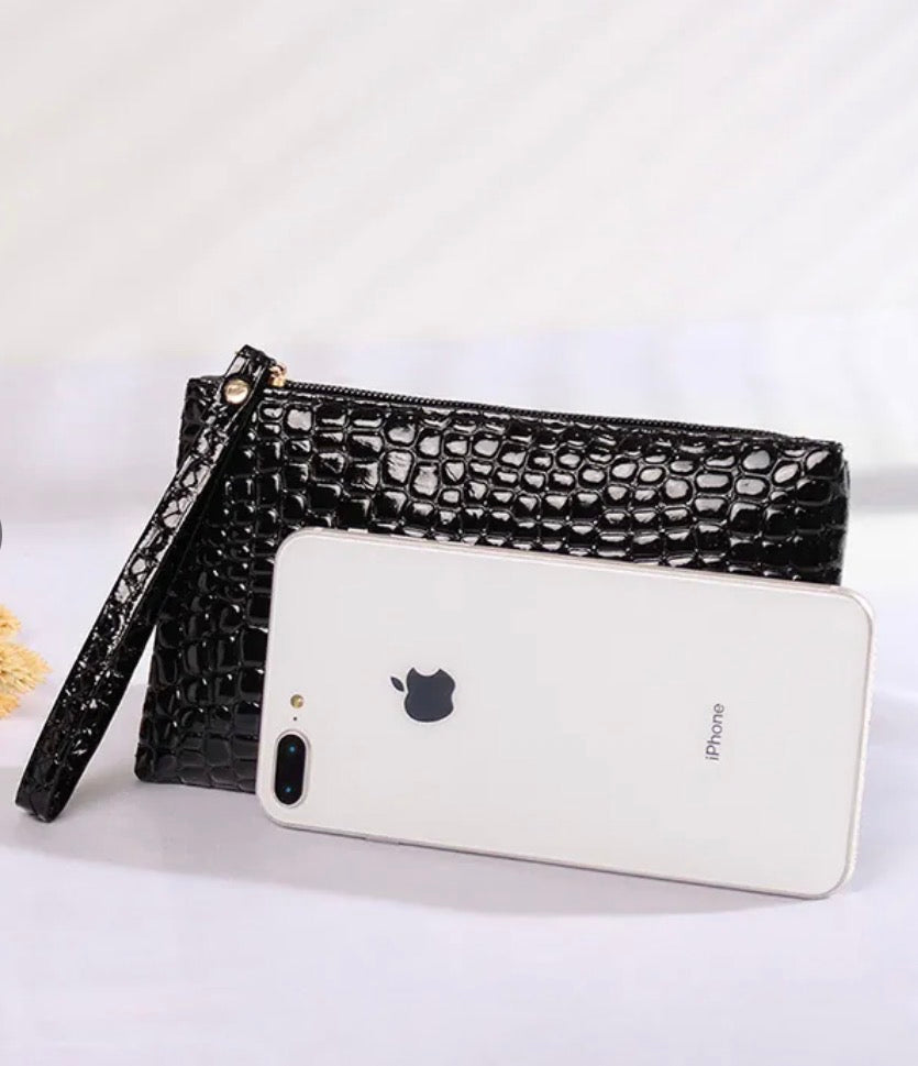 Crocodile Pattern Clutch Bag