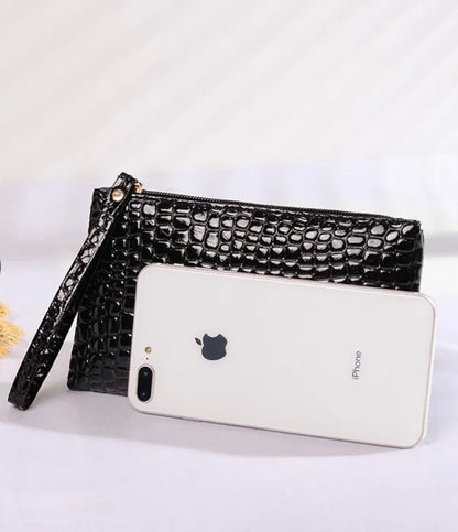Crocodile Pattern Clutch Bag
