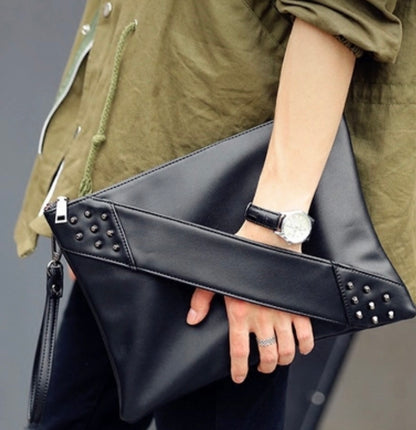 Biker Style Studded Rivet Clutch Bag
