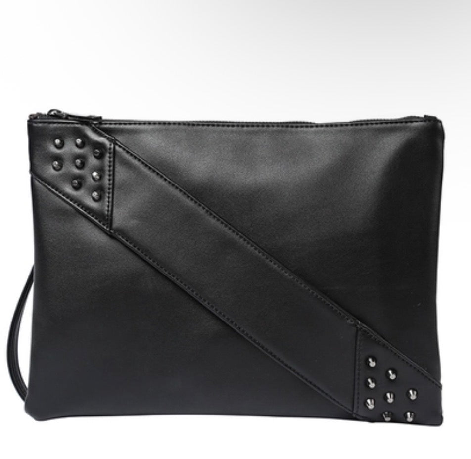 Biker Style Studded Rivet Clutch Bag