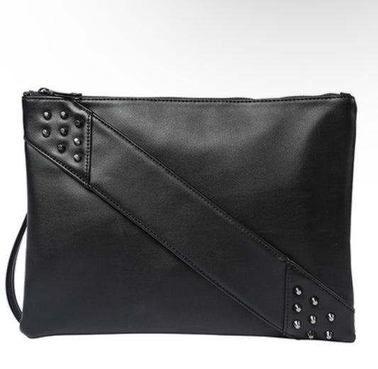 Biker Style Studded Rivet Clutch Bag