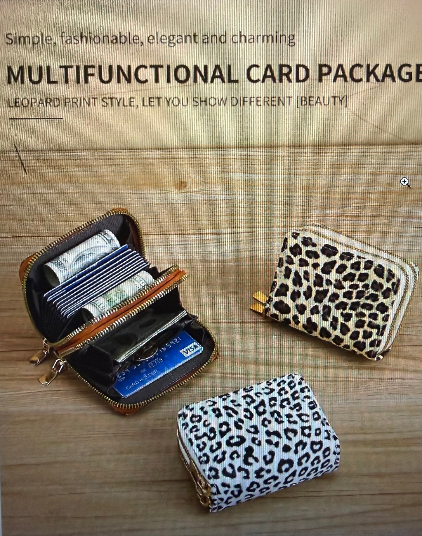 Leopard Print Short Women's Wallet
