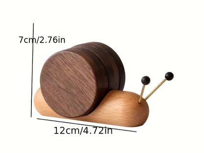 Cute Snail Wooden Coaster Set