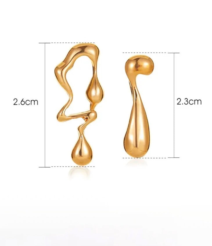 ROSE GOLD LIQUID METAL EARRINGS