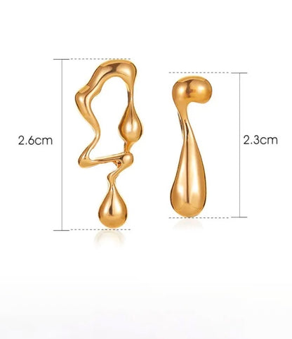 ROSE GOLD LIQUID METAL EARRINGS