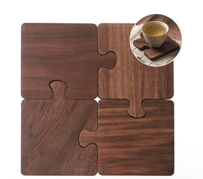Retro Wooden Puzzle Coasters