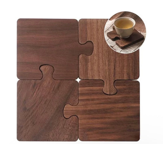 Retro Wooden Puzzle Coasters