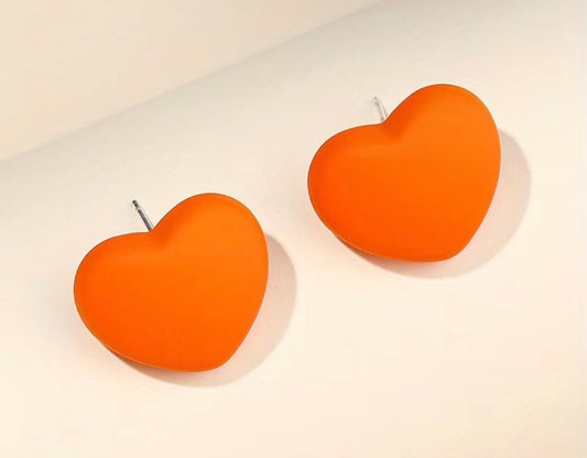 Acrylic Candy-colored Heart Stud Earrings