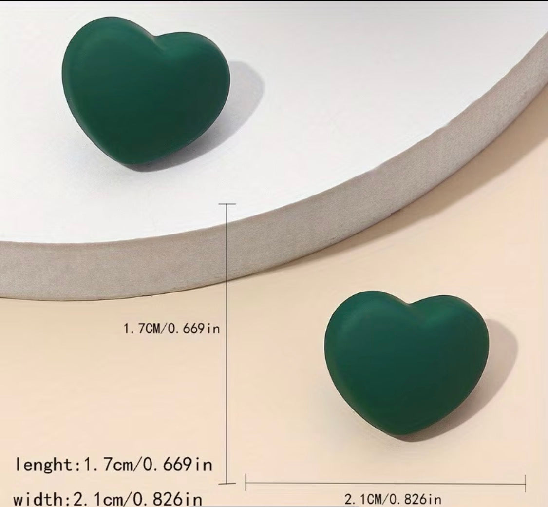 Acrylic Candy-colored Heart Stud Earrings