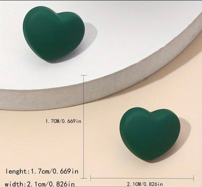 Acrylic Candy-colored Heart Stud Earrings