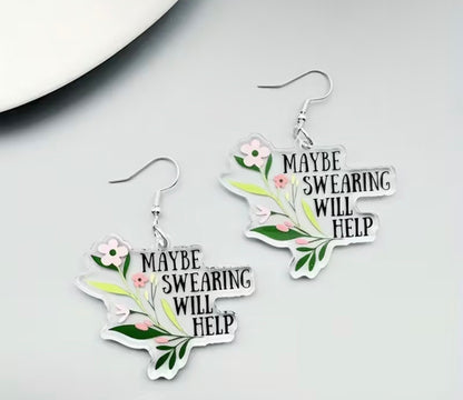 Sarcastic Unique Acrylic Earrings