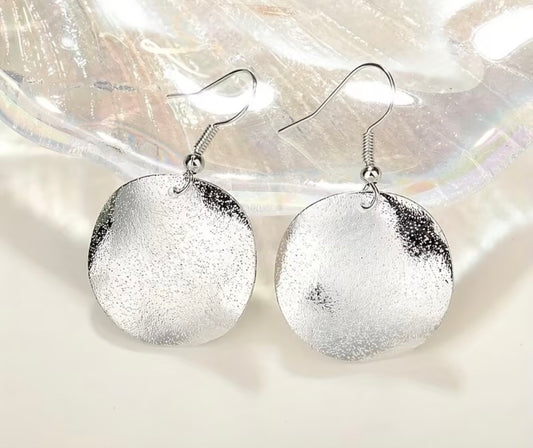 Silver Simple Irregular Round Women's Earrings