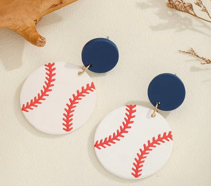 Baseball Design Dangle Earrings Cute Sporty Style Acrylic Jewelry Trendy Sports Game Day Earrings