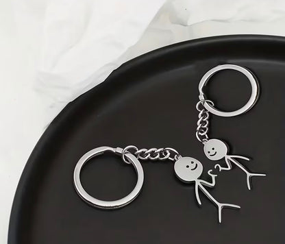 CUTE STICKMAN MATCHING HEART KEYCHAIN
