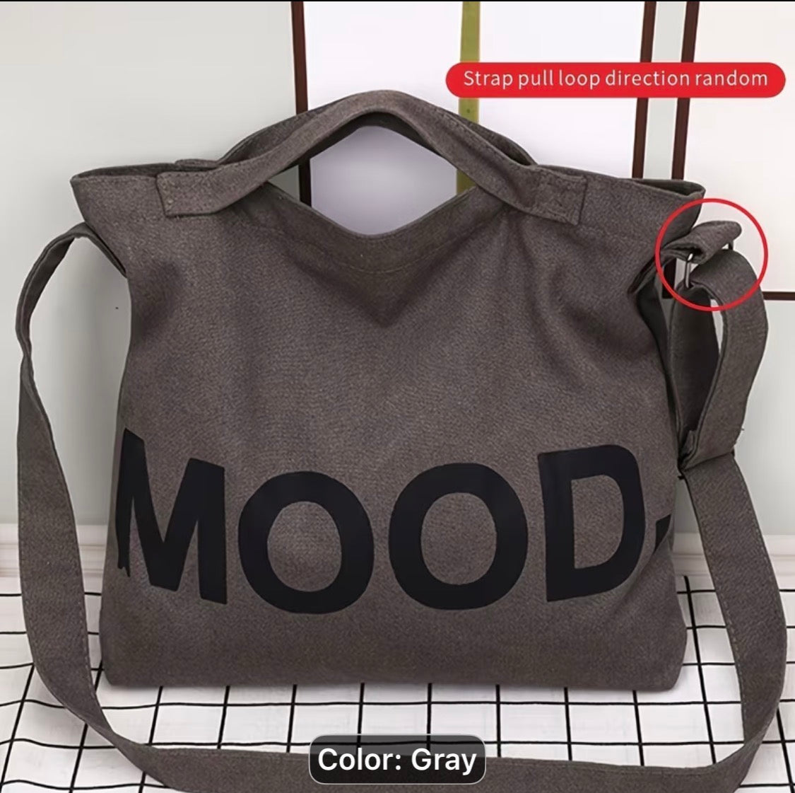 GRAY TOTE BAG