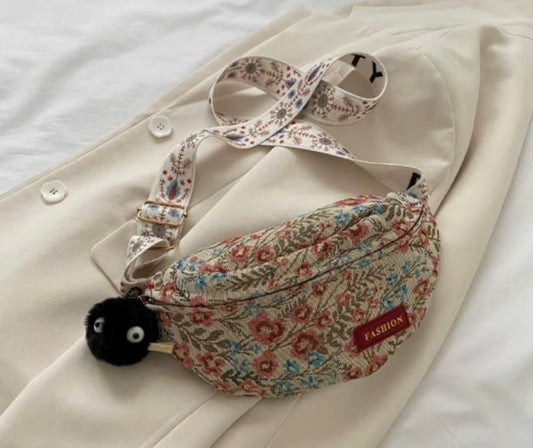 BOHO FLORAL PRINT CROSSBODY BAG