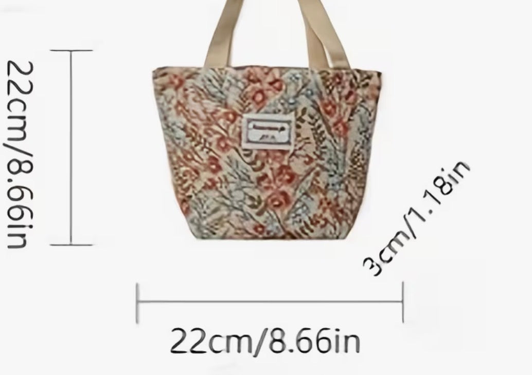 SMALL FLORAL TOTE HANDBAG