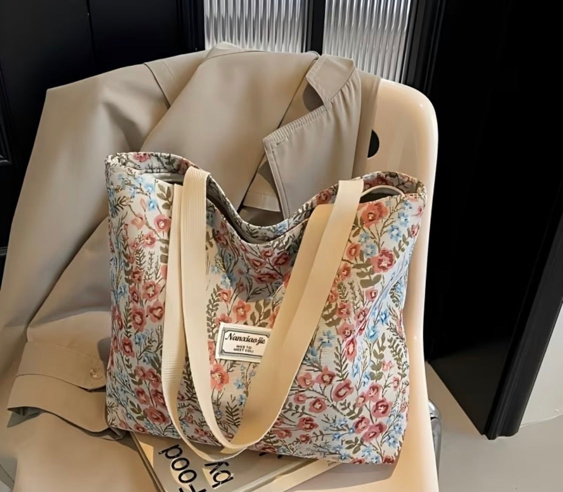 SMALL FLORAL TOTE HANDBAG