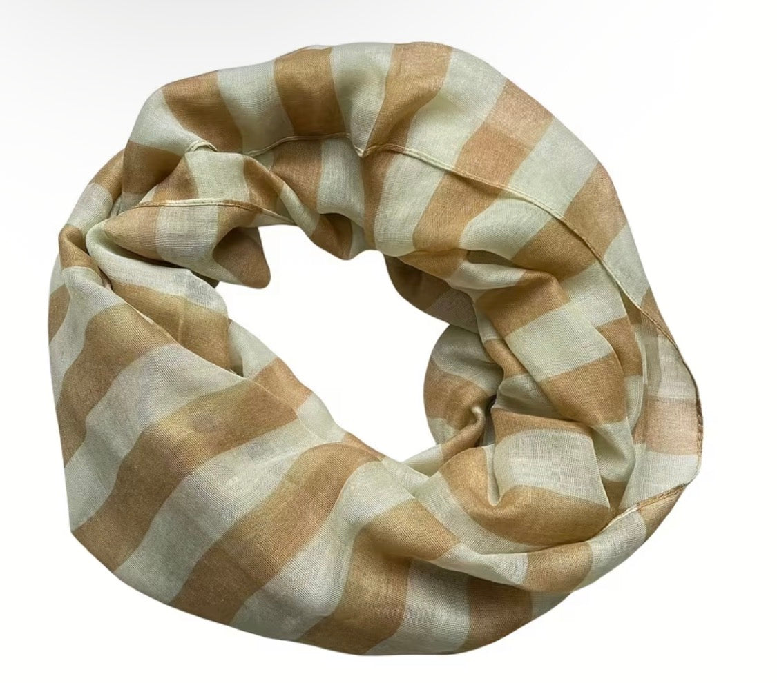 BEIGE AND CREAM INFINITY SCARF