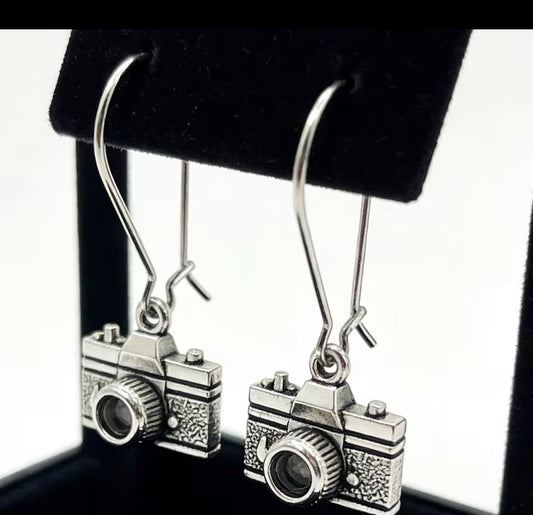 VINTAGE CAMERA EARRINGS