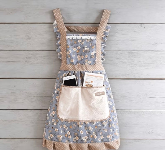 BLUE FLORAL APRON