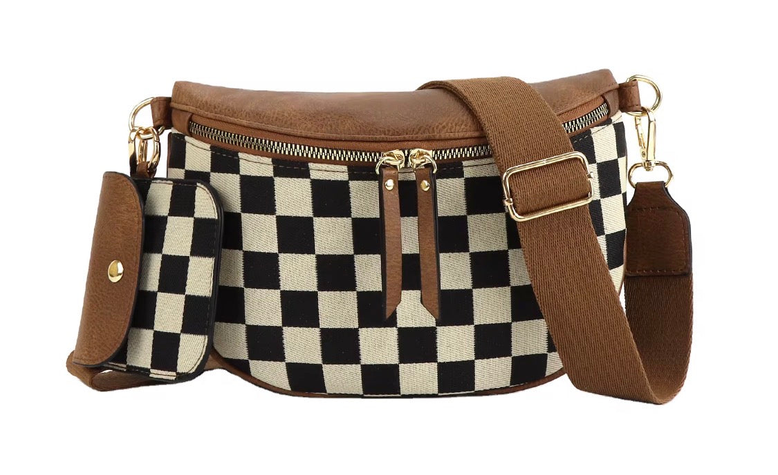 CHECKERED CROSSBODY BAG