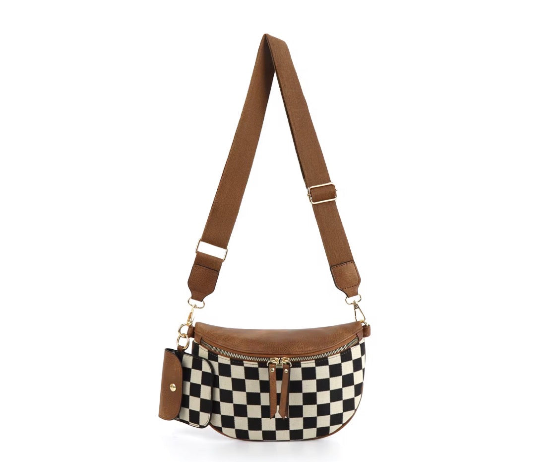 CHECKERED CROSSBODY BAG
