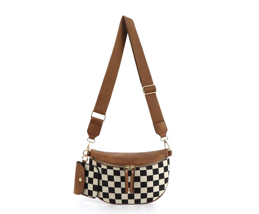 CHECKERED CROSSBODY BAG