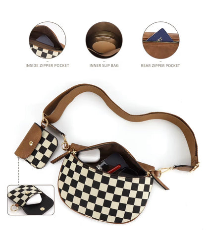 CHECKERED CROSSBODY BAG