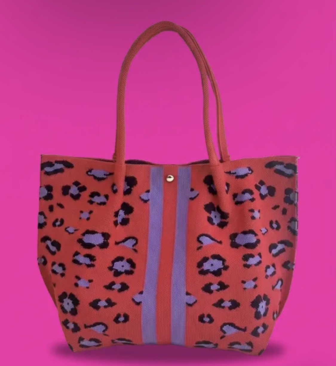 BOLD RED LEOPARD TOTE