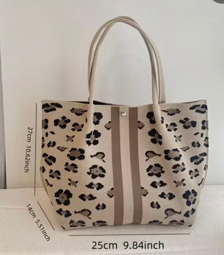 BOLD RED LEOPARD TOTE