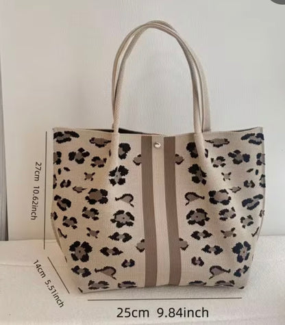 BOLD RED LEOPARD TOTE