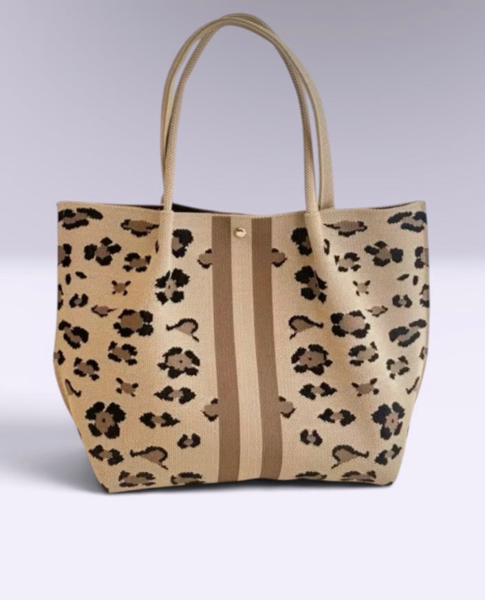 BOLD TAN LEOPARD TOTE