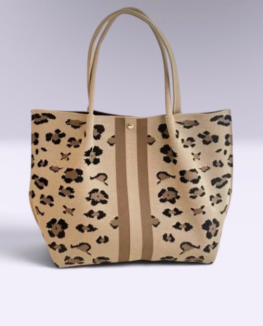 BOLD TAN LEOPARD TOTE