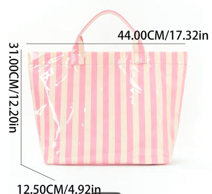 VERTICAL STRIPED TOTE BAG
