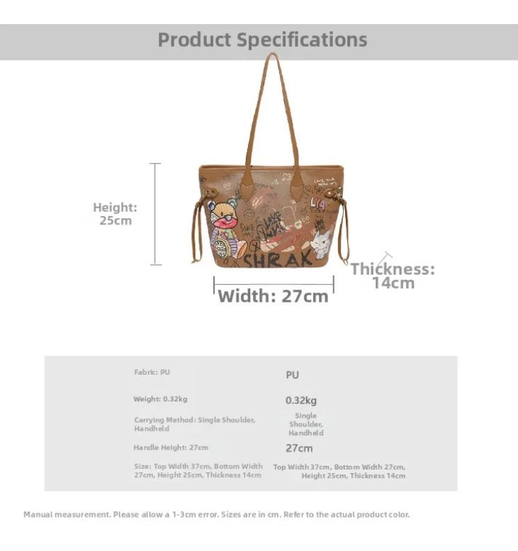 GRAFFITI PRINT TOTE BAG
