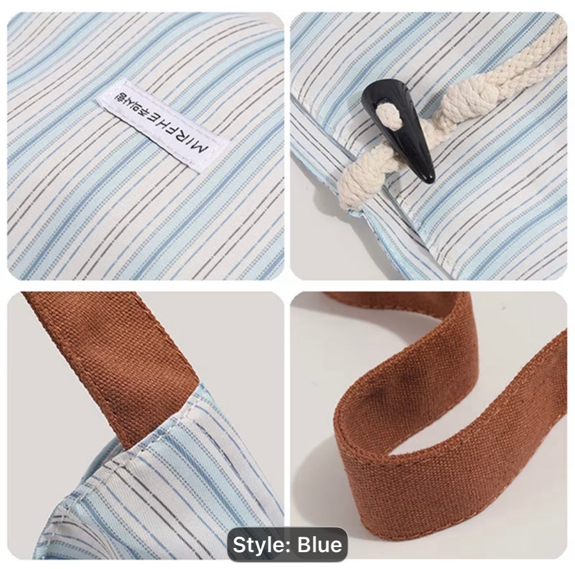 ADORABLE VERTICAL STRIPED TOTE BAG