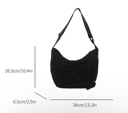 BLACK LEOPARD PRINT CROSSBODY BAG