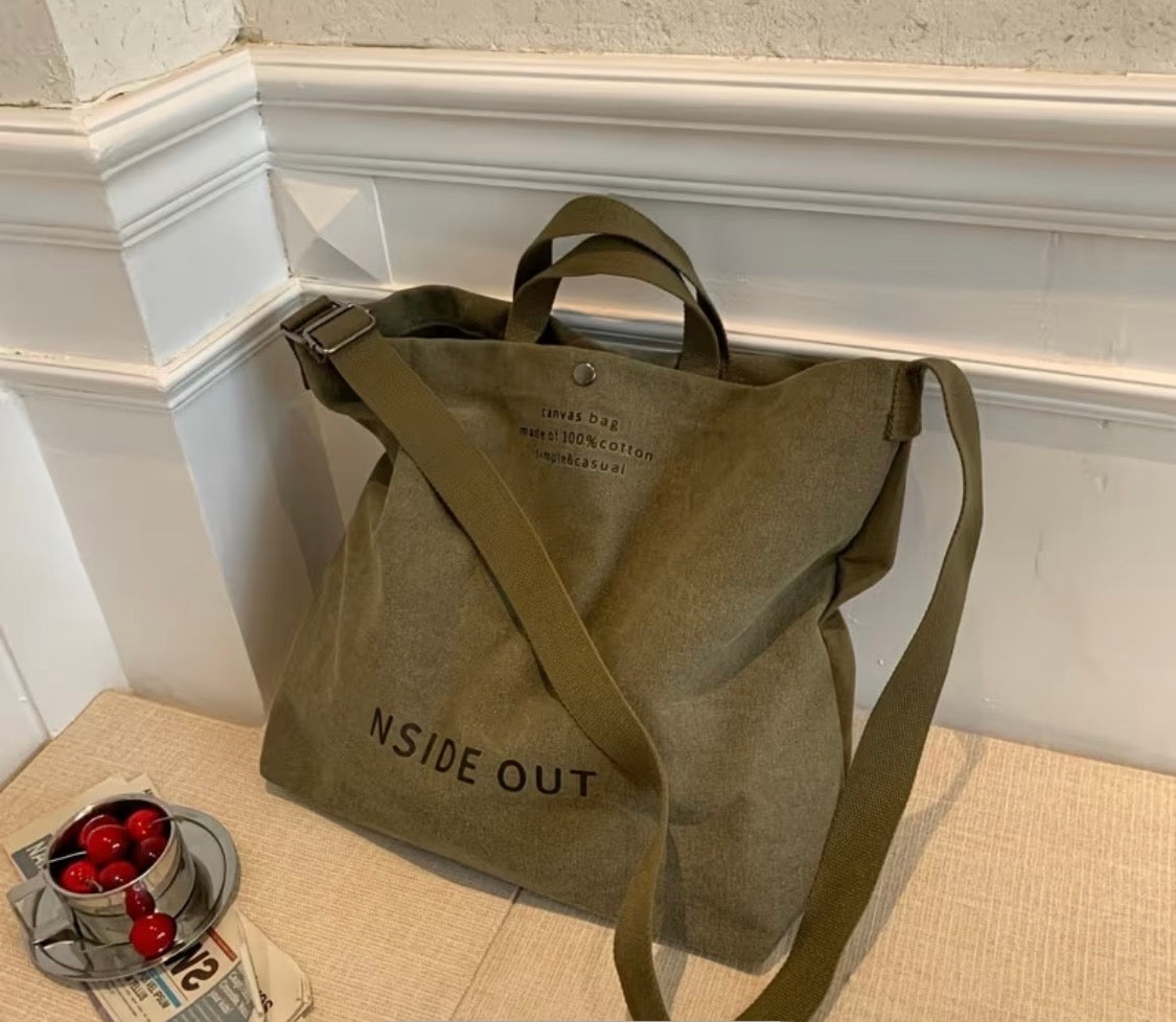 MILITARY GREEN SHOULDER/CROSSBODY/TOTE BAG