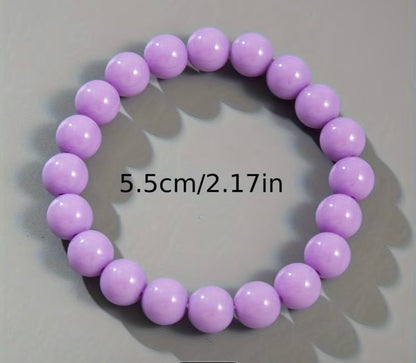 SIMPLE AND STYLISH PINK ACRYLIC BEADED BRACELET
